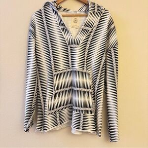 Urban Outfitters Hooded Sweatshirt Black White Southwest Pattern Size M